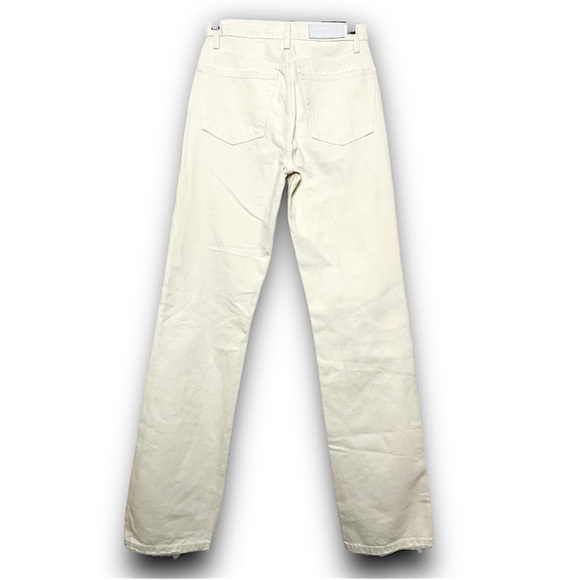 NWT RE/DONE 90s High Waist Distress Denim Straight Leg Rip Knee Fray Hem Jean 26 - Picture 6 of 10